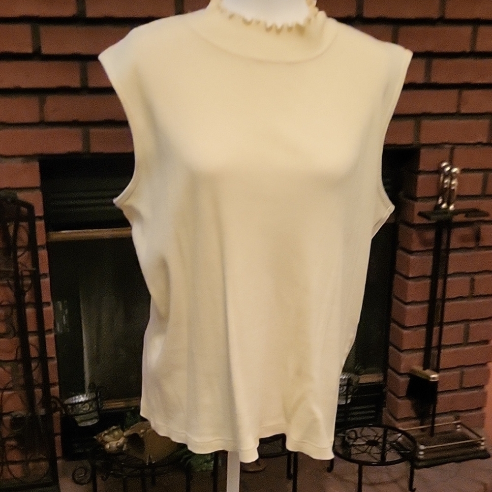 Elegant Cream Sleeveless Top